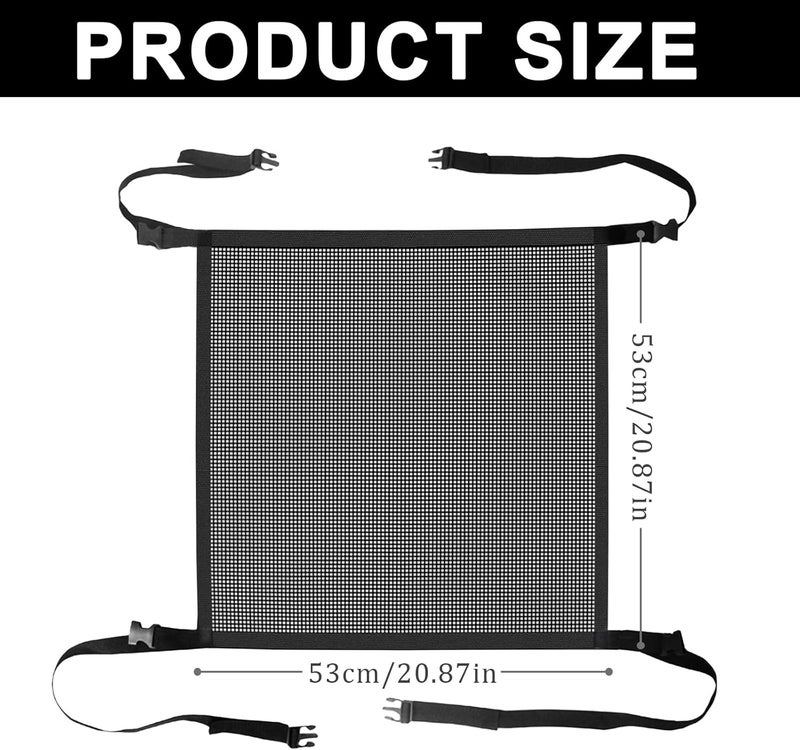 vvag Car Dog Barrier Net Universal Dog Barrier for Car with Adjustable Ropes and Hooks One-Piece Design Mesh for Most Cars, SUVs, Pickups, Trucks and Vans (21x21 Inches) - Image 2